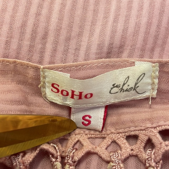 SoHo Chick Pink 🧚‍♀️ Dress/ Small/ Embroidery/ Floral/ Stripes/ Good Condition - Picture 9 of 15